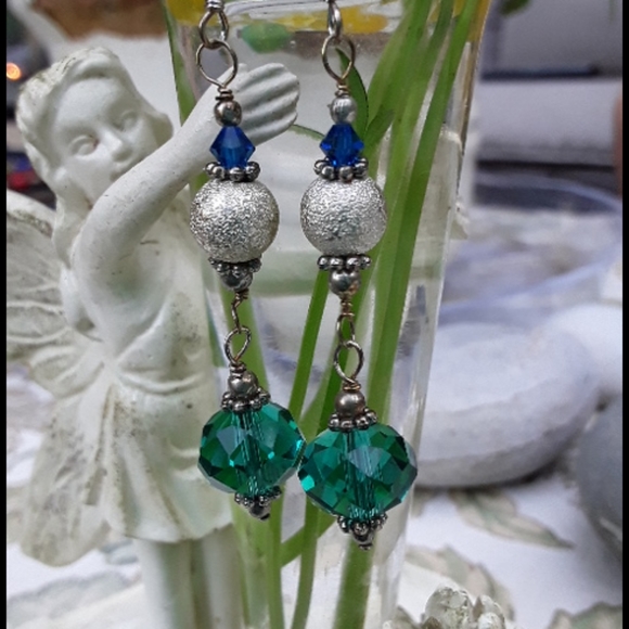 Silver drop earrings - Picture 2 of 3